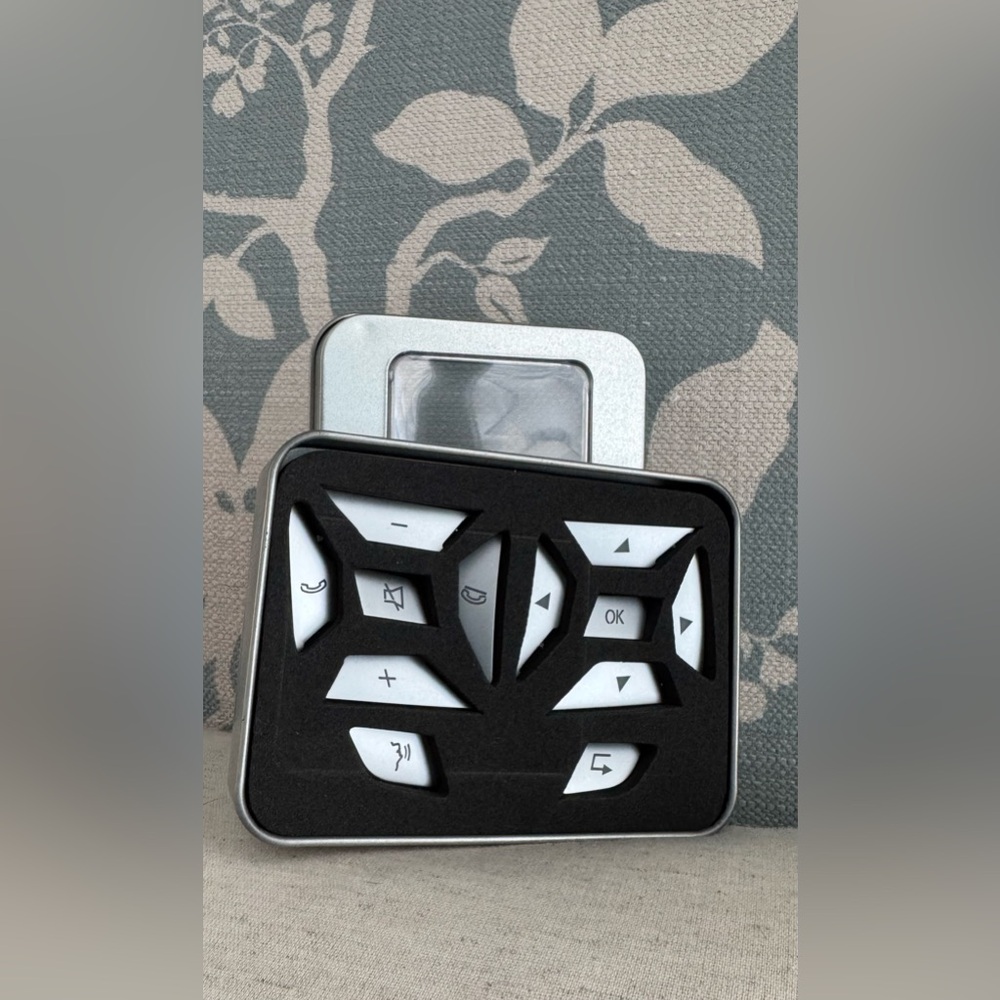 Mercedes steering wheel button chrome decals